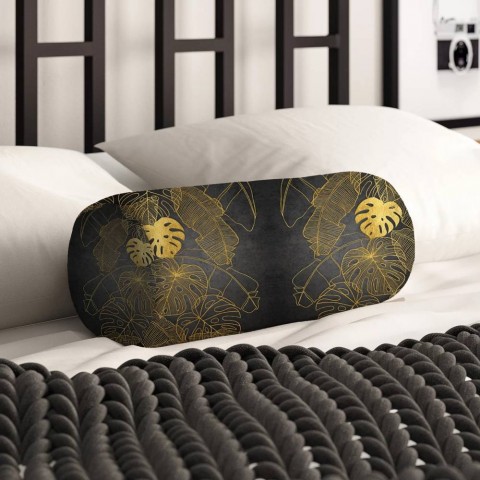 Декоративная подушка «Монстеры в золоте» вид 2