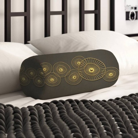 Интерьерная подушка в форме валика «Круги из позолоченных прутьев» вид 2