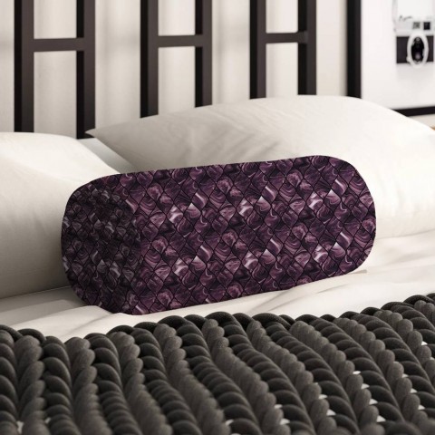Декоративная подушка в форме валика «Волны цвета марсала» вид 2