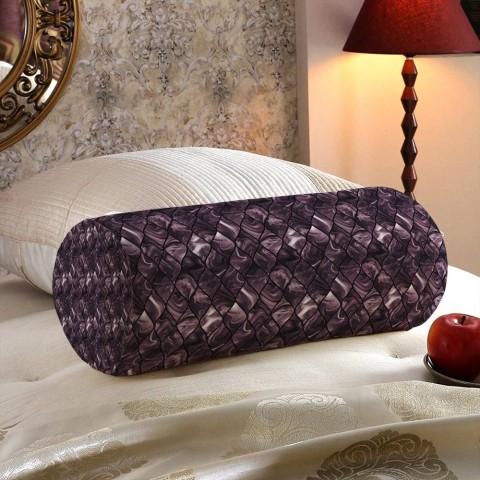 Декоративная подушка в форме валика «Волны цвета марсала» вид 5