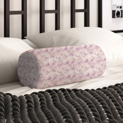 Интерьерная круглая подушка «Разводы на розовом мраморе» вид 2