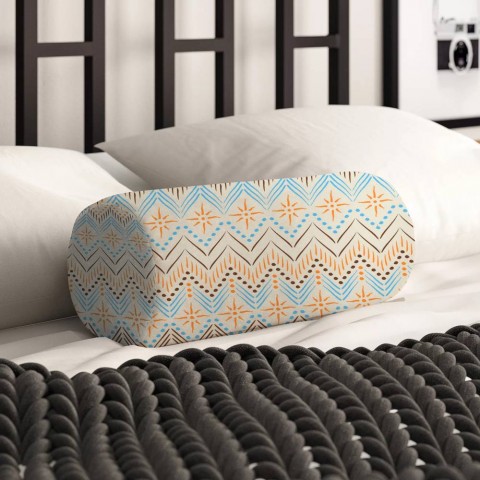 Декоративная подушка в форме валика «Инди зигзаг» вид 2