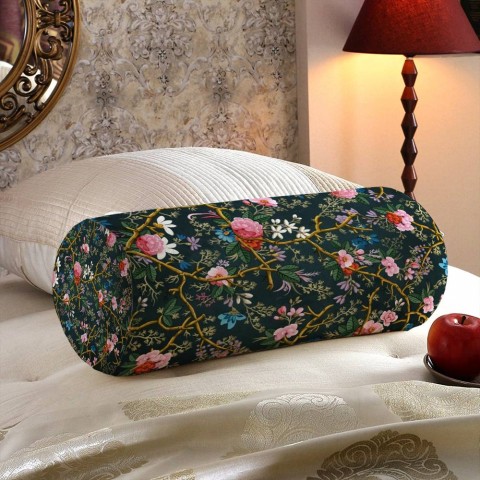 Интерьерная подушка-валик «Викторианский сад в темных тонах» вид 5