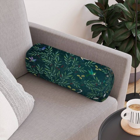 Декоративная подушка-валик «Цапля в ночном саду» вид 4