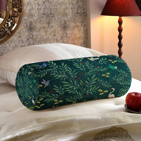 Декоративная подушка-валик «Цапля в ночном саду» вид 5