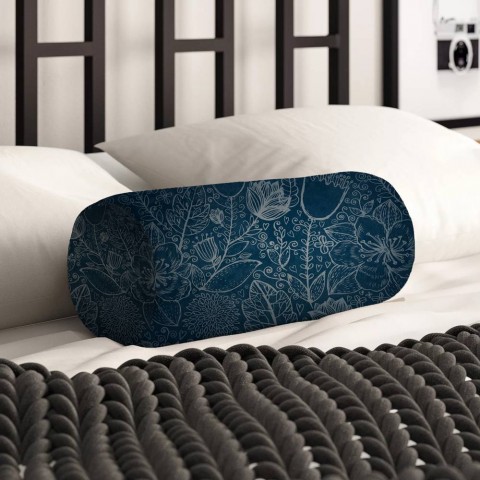Декоративная вытянутая подушка «Вечерние цветы» вид 2
