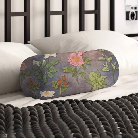Тканевая подушка для дивана «Цветочный декупаж» вид 2