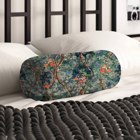 Интерьерная подушка в форме валика «Розовый сад» вид 2