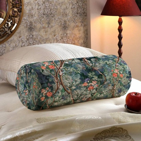 Интерьерная подушка в форме валика «Розовый сад» вид 5