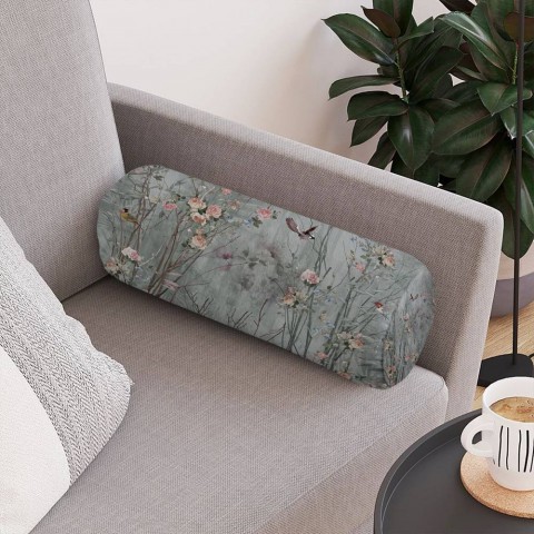 Тканевая подушка в форме валика «Утро в японском саду» вид 4