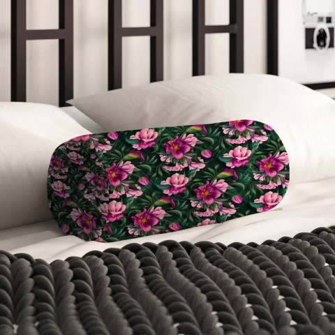 Декоративная подушка в форме валика «Роскошные букеты» вид 2