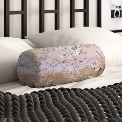 Интерьерная подушка подголовник «Журавли на закате» вид 2