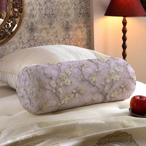 Интерьерная подушка в форме валика «Цветущие ветви в лиловых тонах» вид 5