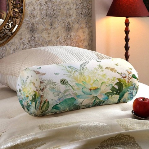 Декоративная подушка валик «Цветник в солнечных лучах» вид 5