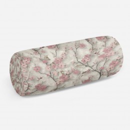 3D подушка-валик «Птички в нежно-розовых ветвях»