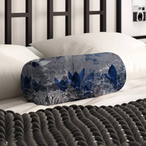 Декоративная подушка в форме валика «Вечер цвета индиго» вид 2