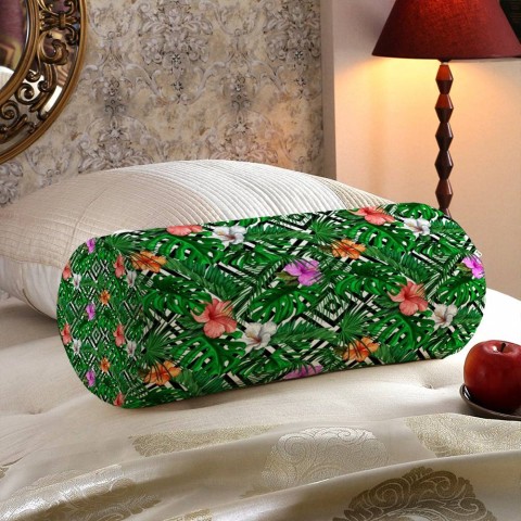 Тканевая подушка «Листья папоротника с цветами» вид 5