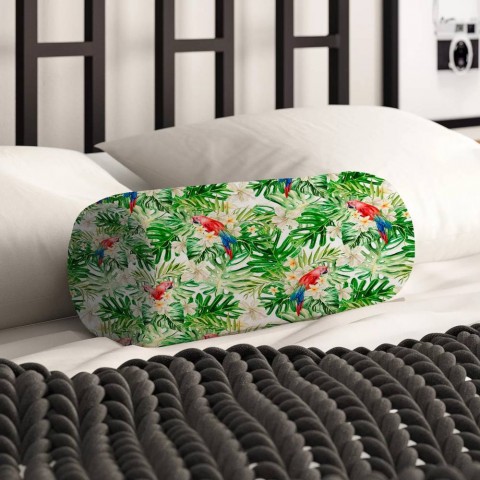 Тканевая подушка для дивана «Оазис с попугаями» вид 2