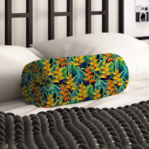 Интерьерная подушка валик «Тропическая мелодия» вид 2