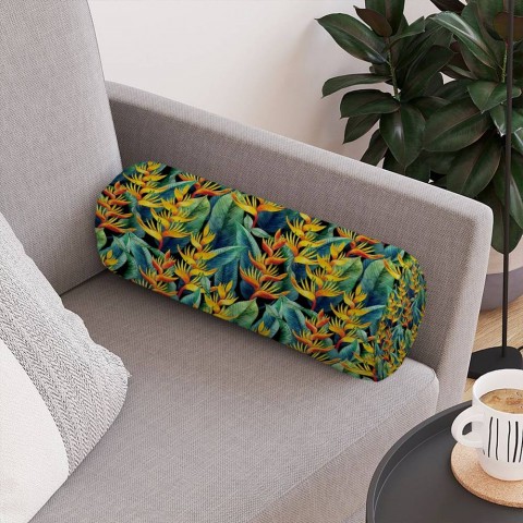 Интерьерная подушка валик «Тропическая мелодия» вид 4