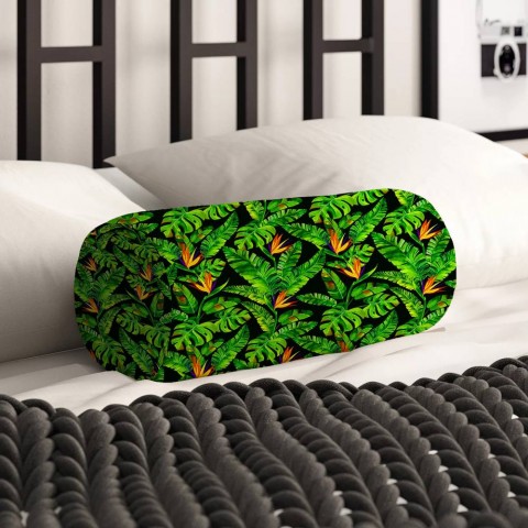 Декоративная подушка валик «Карибские джунгли» вид 2