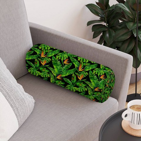Декоративная подушка валик «Карибские джунгли» вид 4