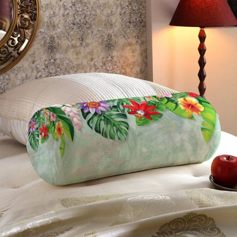 Декоративная подушка колбаска «Тропическая роща» вид 5