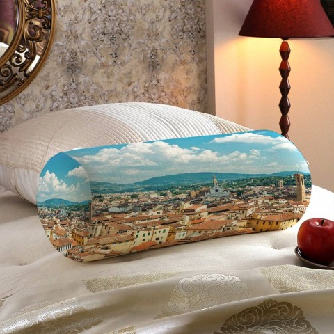 Интерьерная вытянутая подушка «Крыши домов Италии» вид 5