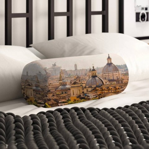 Декоративная круглая подушка «Крыши Рима» вид 2