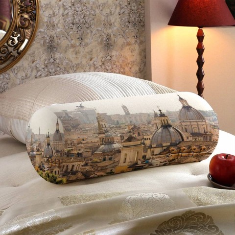 Декоративная круглая подушка «Крыши Рима» вид 5