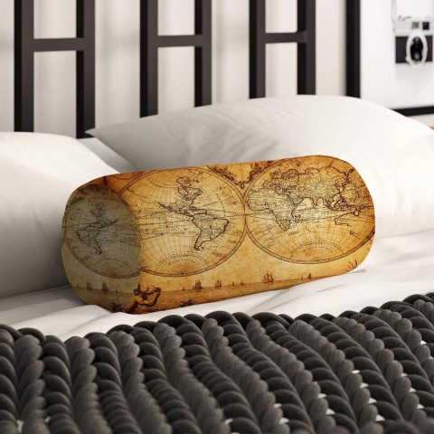 Декоративная вытянутая подушка «Старая карта» вид 2