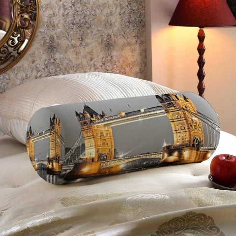 Декоративная подушка в форме валика «Тауэрский мост сепия» вид 5