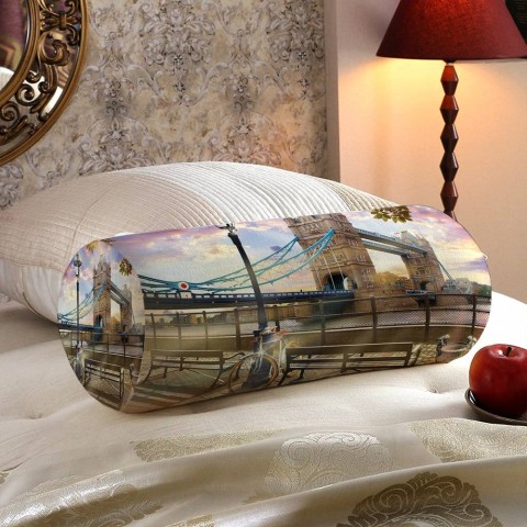 Интерьерная подушка валик «Набережная Темзы» вид 5