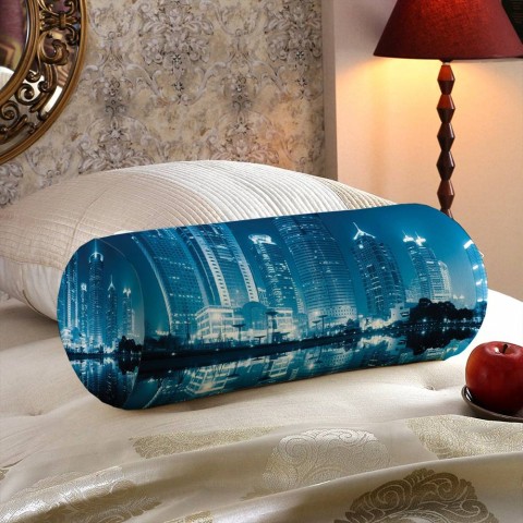 Интерьерная подушка «Неоновые огни ночного города» вид 5