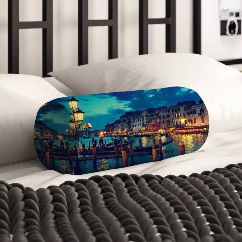 Декоративная подушка в форме валика «Вечерняя Венеция» вид 2