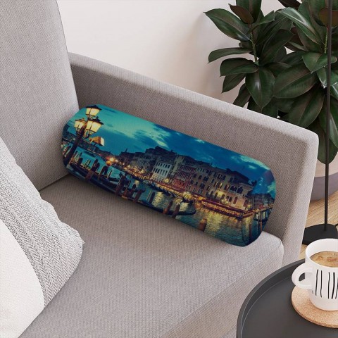 Декоративная подушка в форме валика «Вечерняя Венеция» вид 4