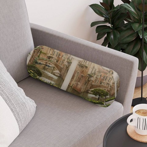Интерьерная подушка-валик «Колонны с видом на канал» вид 4