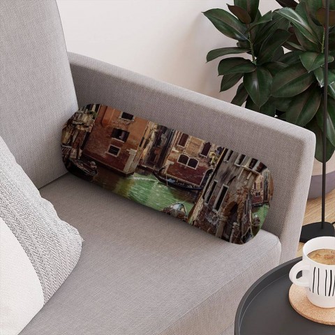 Интерьерная подушка колбаска «Канал в Венеции» вид 4