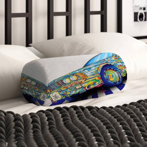 Интерьерная подушка-валик «Красочный бумер» вид 2