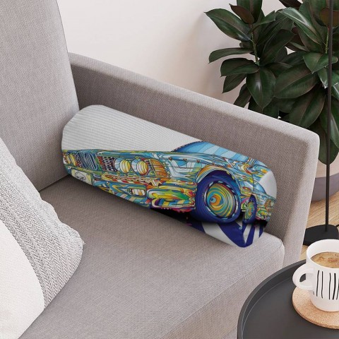 Интерьерная подушка-валик «Красочный бумер» вид 4