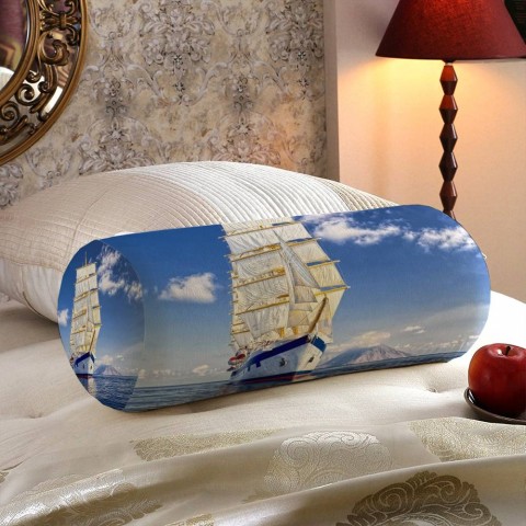 Декоративная подушка для дивана «Корабль в море» вид 5