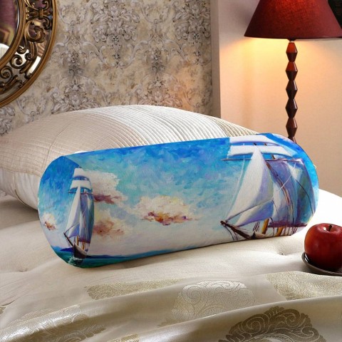 Декоративная вытянутая подушка «Корабль маслом» вид 5