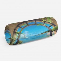 3D подушка-валик «Окно с видом на море»