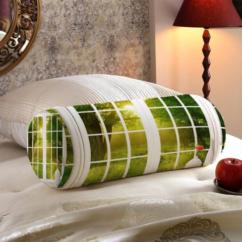 Декоративная подушка колбаска «Панорамное окно» вид 5