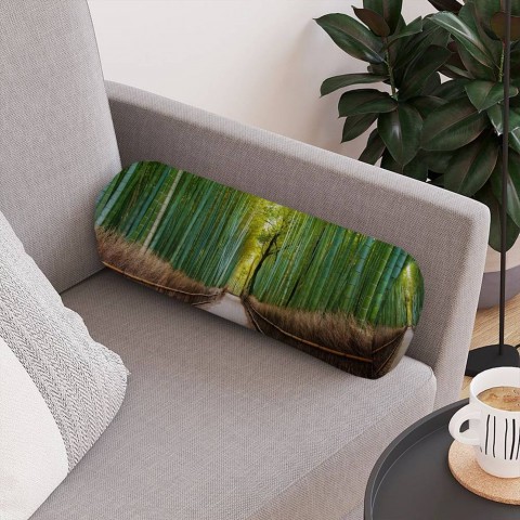Тканевая подушка в форме валика «Дорога через бамбук» вид 4