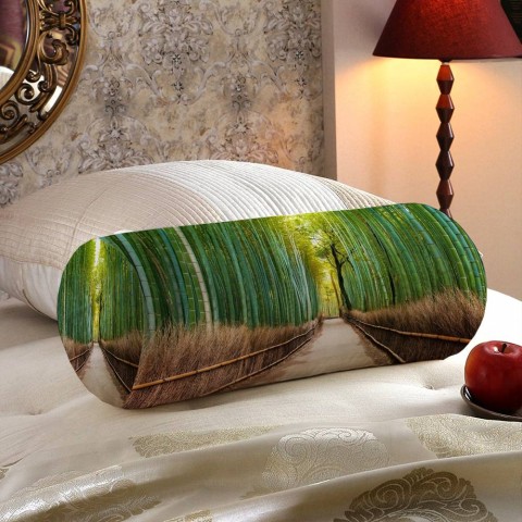 Тканевая подушка в форме валика «Дорога через бамбук» вид 5