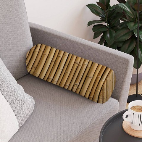 Тканевая подушка-валик «Бамбуковая стена» вид 4