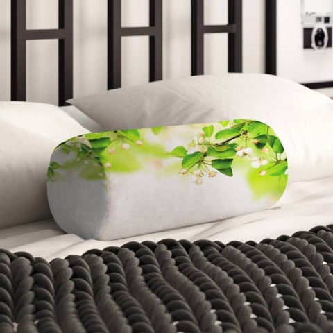 Декоративная подушка-валик «Цветы яблони» вид 2