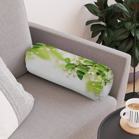 Декоративная подушка-валик «Цветы яблони» вид 4