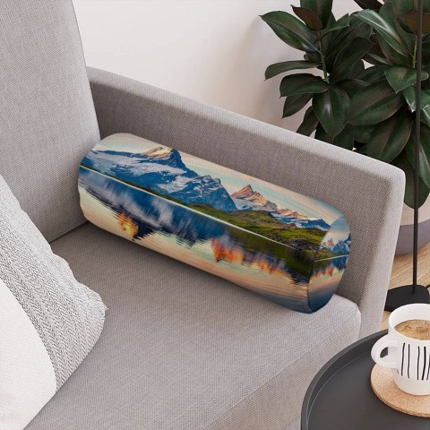 Тканевая подушка для дивана «Утренний горный пейзаж» вид 4